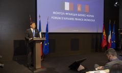 Монгол Улсын Ерөнхийлөгч У.Хүрэлсүх Монгол-Францын бизнес форумд үг хэллээ