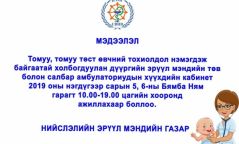 Амралтын өдрүүдэд эмнэлгүүд ажиллана