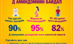 Монгол улсын хүн амын Д аминдэмийн байдал ямар байна вэ?