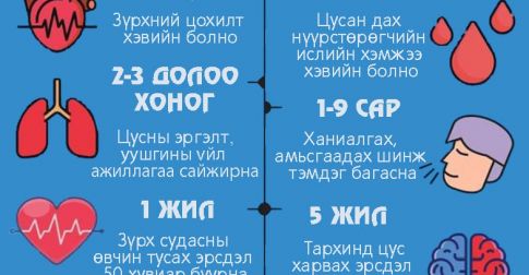 Тамхийг хаяснаас хойш эхний 20 минутаас эхлэн таны биед ямар өөрчлөлт гарах вэ